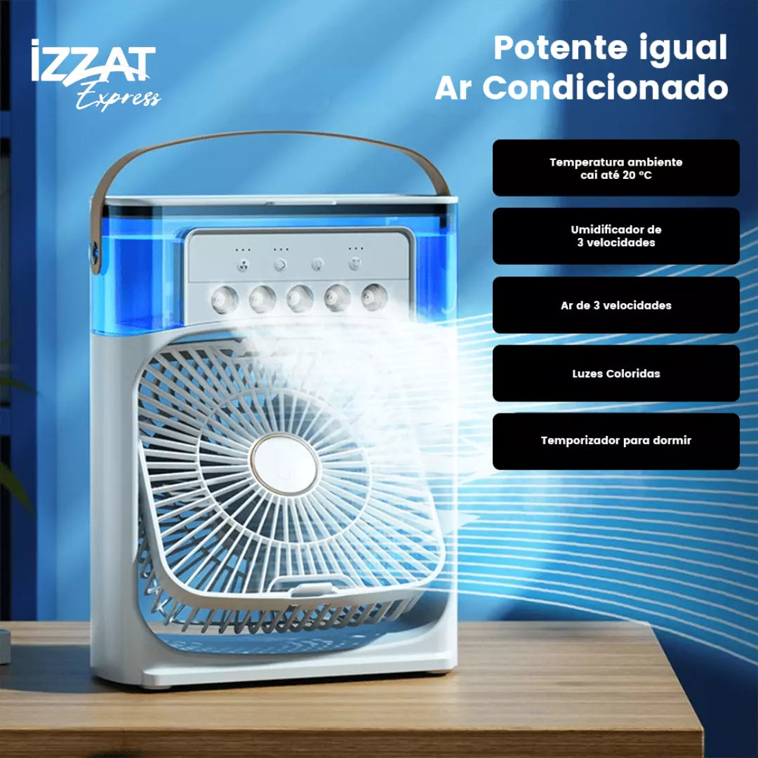 Mini Climatizador De Ar c/ Reservatorio Para Água e Gelo  - Tazzi