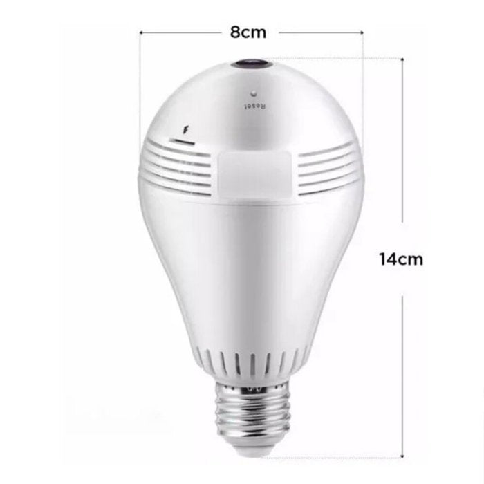 Câmera lampada discreta espiã wifi 360° sensor movimento hd