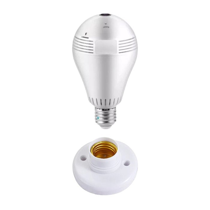 Câmera lampada discreta espiã wifi 360° sensor movimento hd